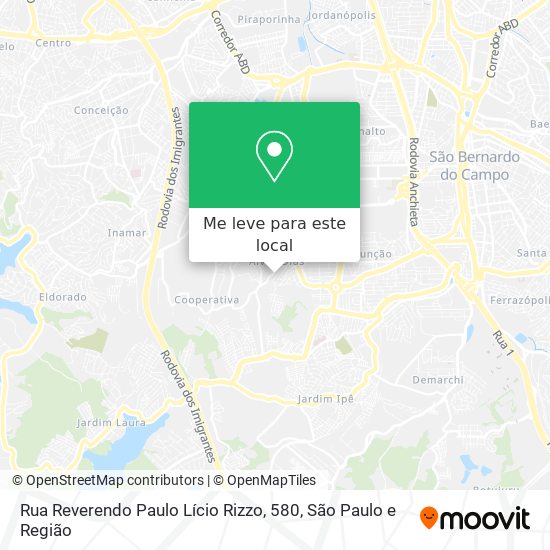 Rua Reverendo Paulo Lício Rizzo, 580 mapa