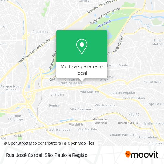 Rua José Cardal mapa
