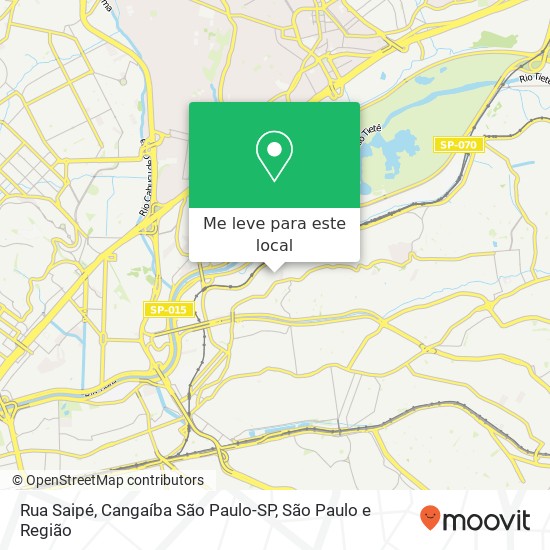Rua Saipé, Cangaíba São Paulo-SP mapa