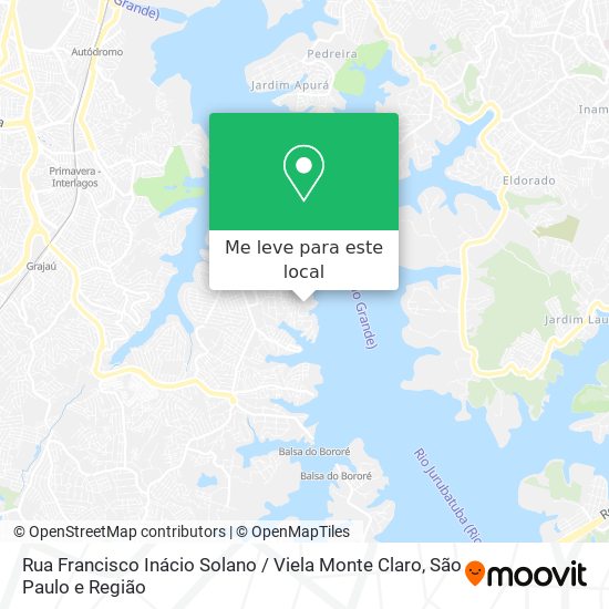Rua Francisco Inácio Solano / Viela Monte Claro mapa