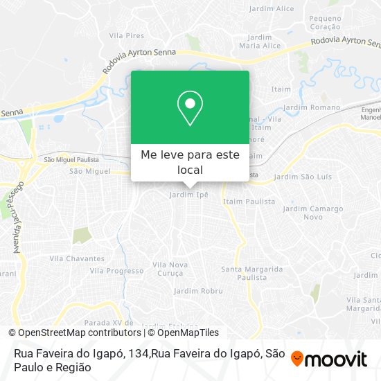Rua Faveira do Igapó, 134,Rua Faveira do Igapó mapa