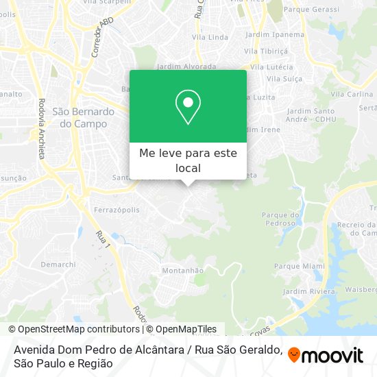 Avenida Dom Pedro de Alcântara / Rua São Geraldo mapa