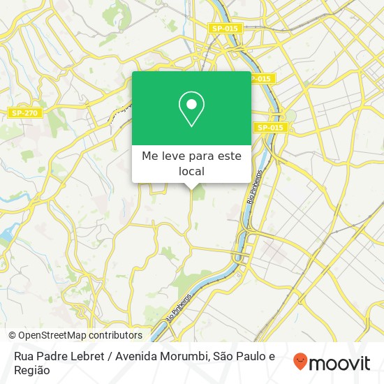 Rua Padre Lebret / Avenida Morumbi, Morumbi São Paulo-SP mapa