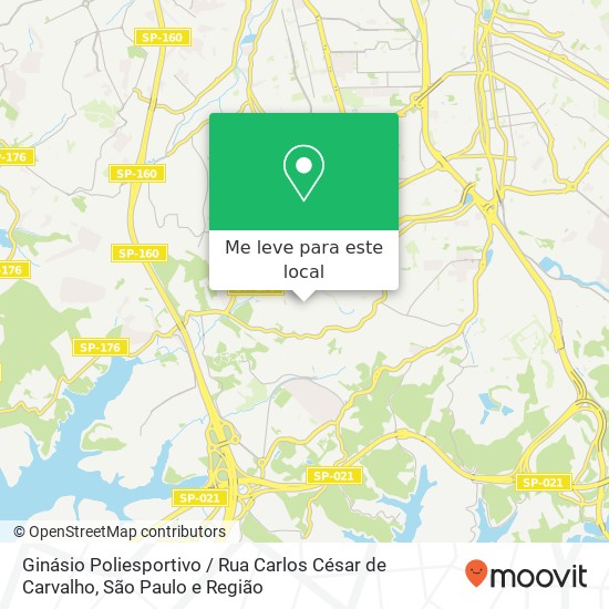 Ginásio Poliesportivo / Rua Carlos César de Carvalho mapa