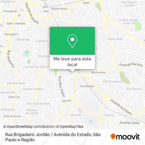 Rua Brigadeiro Jordão / Avenida do Estado mapa