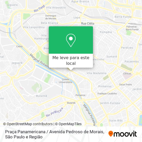 Praça Panamericana / Avenida Pedroso de Morais mapa