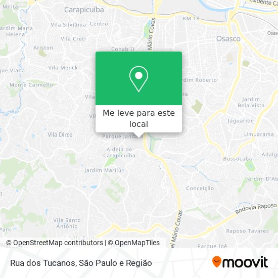 Rua dos Tucanos mapa