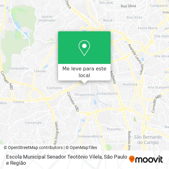 Escola Municipal Senador Teotônio Vilela mapa