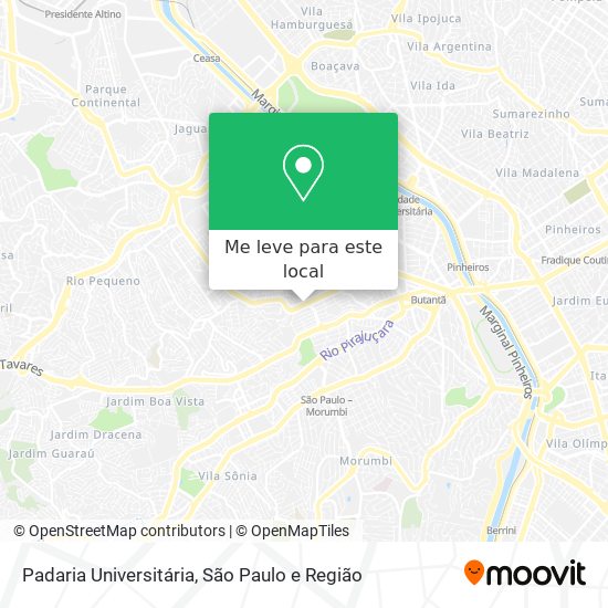 Padaria Universitária mapa