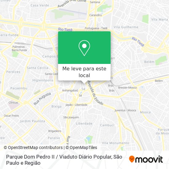 Parque Dom Pedro II / Viaduto Diário Popular mapa