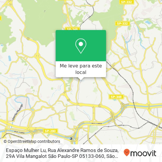 Espaço Mulher Lu, Rua Alexandre Ramos de Souza, 29A Vila Mangalot São Paulo-SP 05133-060 mapa