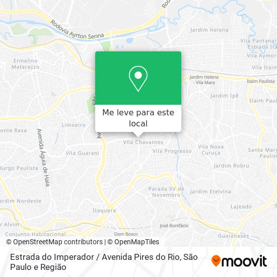 Estrada do Imperador / Avenida Pires do Rio mapa