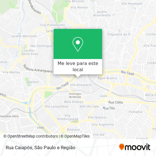 Rua Caiapós mapa