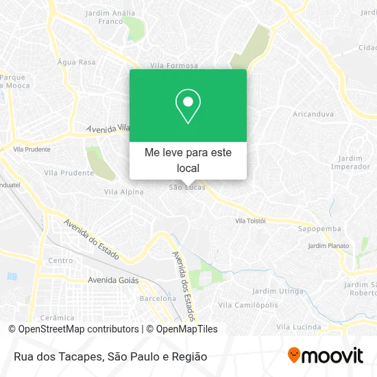Rua dos Tacapes mapa