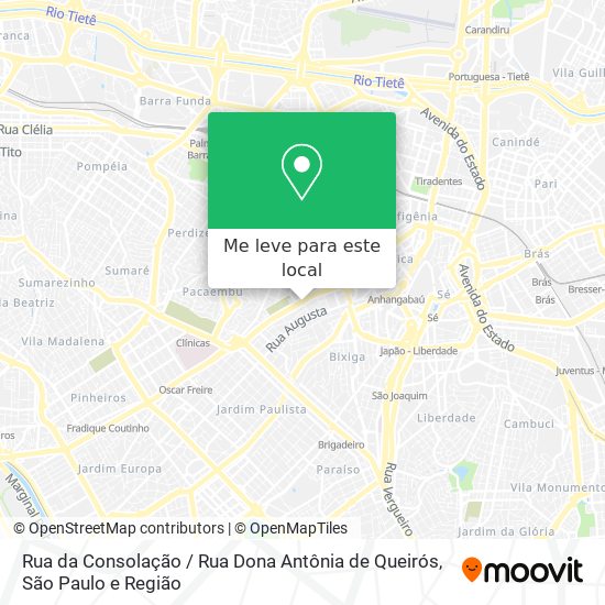 Rua da Consolação / Rua Dona Antônia de Queirós mapa
