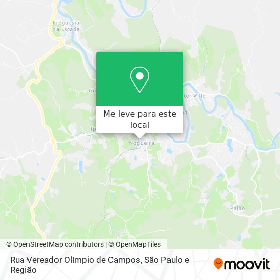 Rua Vereador Olímpio de Campos mapa
