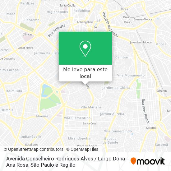 Avenida Conselheiro Rodrigues Alves / Largo Dona Ana Rosa mapa