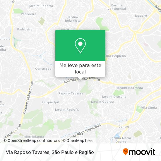 Via Raposo Tavares mapa