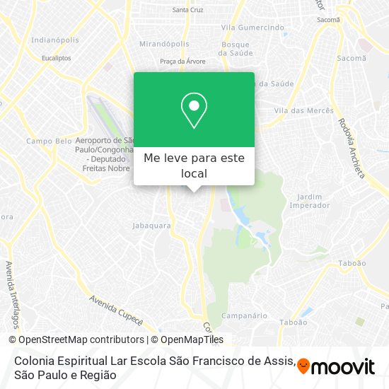 Colonia Espiritual Lar Escola São Francisco de Assis mapa