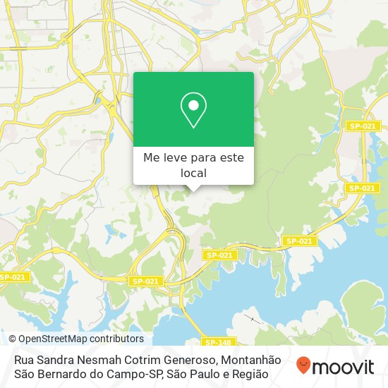 Rua Sandra Nesmah Cotrim Generoso, Montanhão São Bernardo do Campo-SP mapa