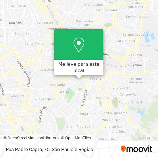 Rua Padre Capra, 75 mapa