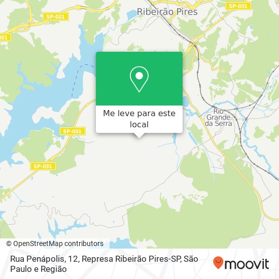 Rua Penápolis, 12, Represa Ribeirão Pires-SP mapa