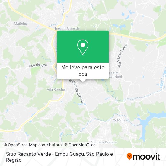 Sitio Recanto Verde - Embu Guaçu mapa