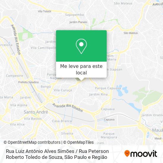 Rua Luiz Antônio Alves Simões / Rua Peterson Roberto Toledo de Souza mapa