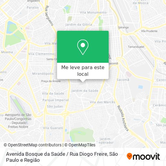 Avenida Bosque da Saúde / Rua Diogo Freire mapa
