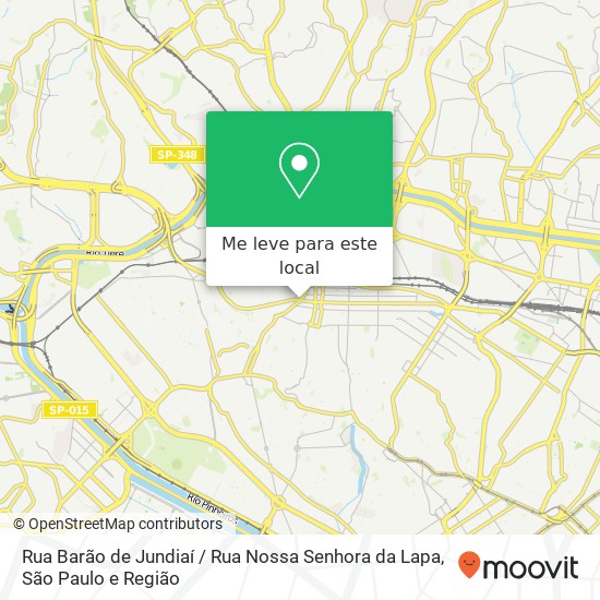 Rua Barão de Jundiaí / Rua Nossa Senhora da Lapa, Lapa São Paulo-SP mapa