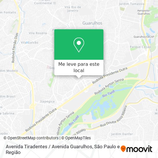 Avenida Tiradentes / Avenida Guarulhos mapa