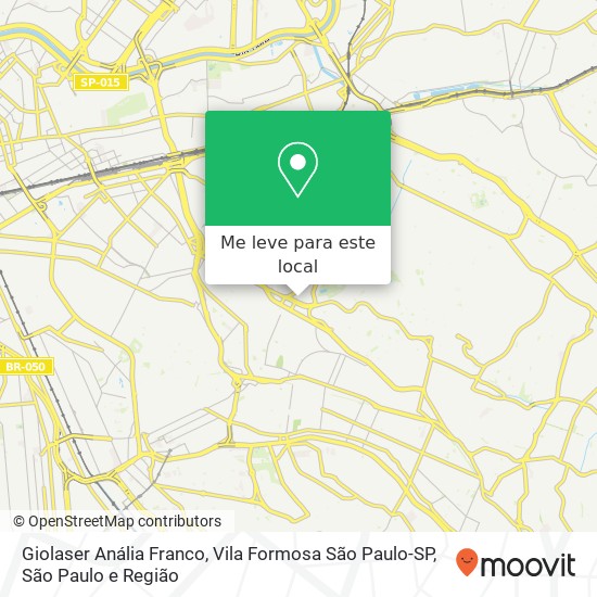 Giolaser Anália Franco, Vila Formosa São Paulo-SP mapa