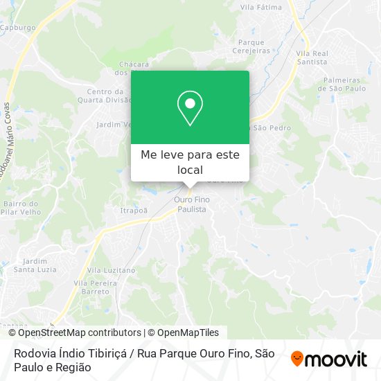 Rodovia Índio Tibiriçá / Rua Parque Ouro Fino mapa