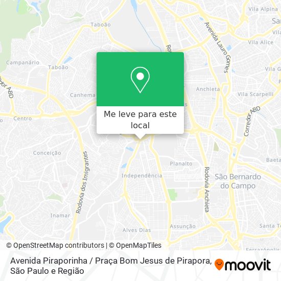 Avenida Piraporinha / Praça Bom Jesus de Pirapora mapa