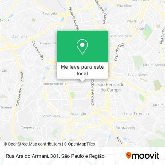 Rua Araldo Armani, 381 mapa
