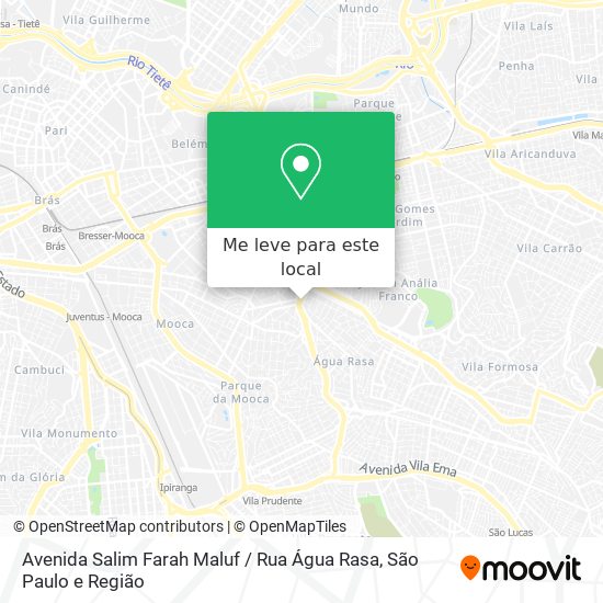 Avenida Salim Farah Maluf / Rua Água Rasa mapa