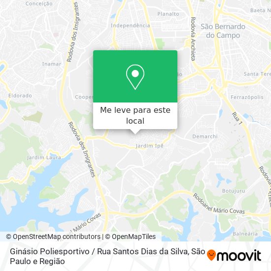 Ginásio Poliesportivo / Rua Santos Dias da Silva mapa