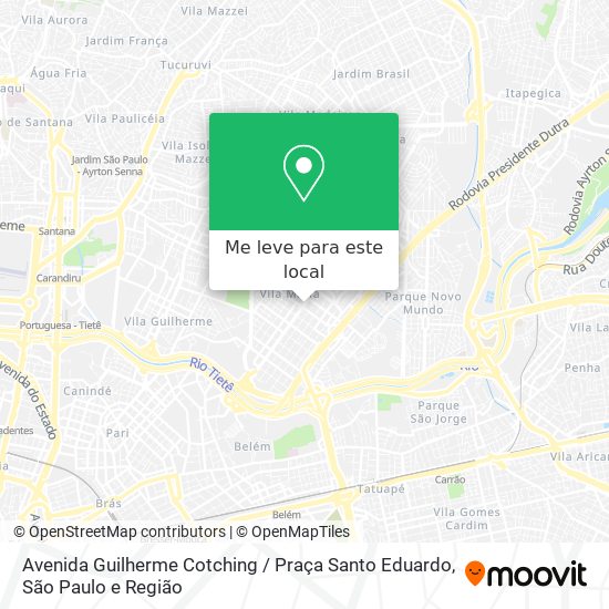 Avenida Guilherme Cotching / Praça Santo Eduardo mapa
