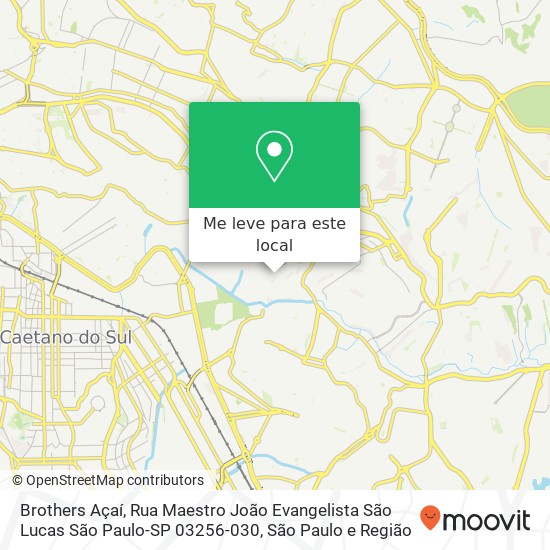 Brothers Açaí, Rua Maestro João Evangelista São Lucas São Paulo-SP 03256-030 mapa