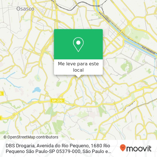 DBS Drogaria, Avenida do Rio Pequeno, 1680 Rio Pequeno São Paulo-SP 05379-000 mapa