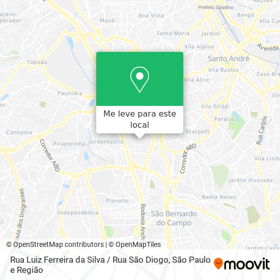 Rua Luiz Ferreira da Silva / Rua São Diogo mapa