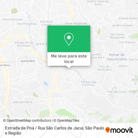 Estrada de Poá / Rua São Carlos de Jacuí mapa