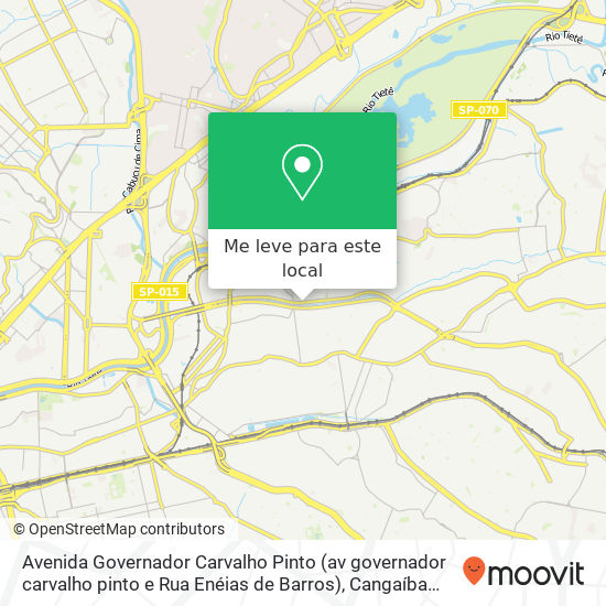 Avenida Governador Carvalho Pinto (av governador carvalho pinto e Rua Enéias de Barros) mapa