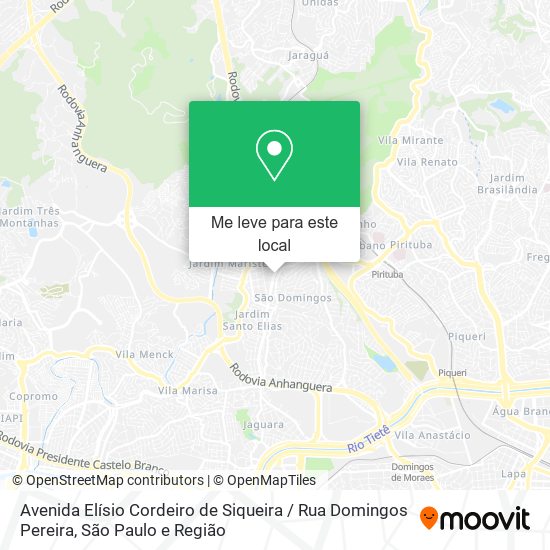 Avenida Elísio Cordeiro de Siqueira / Rua Domingos Pereira mapa