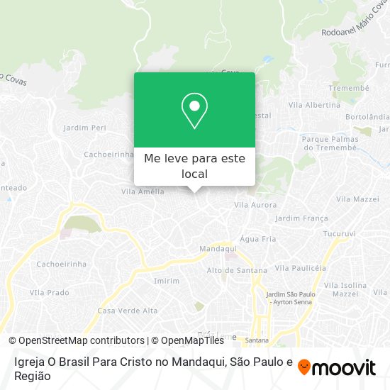 Igreja O Brasil Para Cristo no Mandaqui mapa