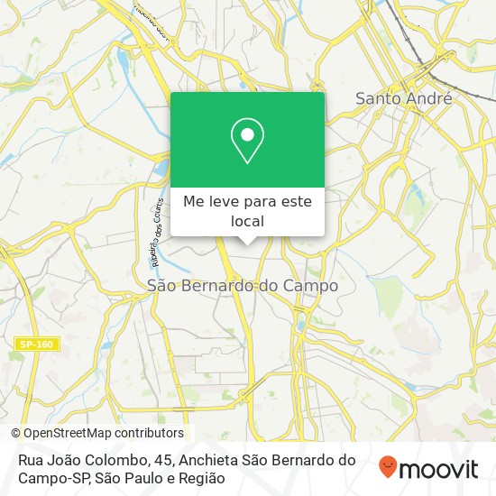 Rua João Colombo, 45, Anchieta São Bernardo do Campo-SP mapa