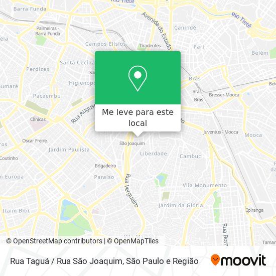 Rua Taguá / Rua São Joaquim mapa