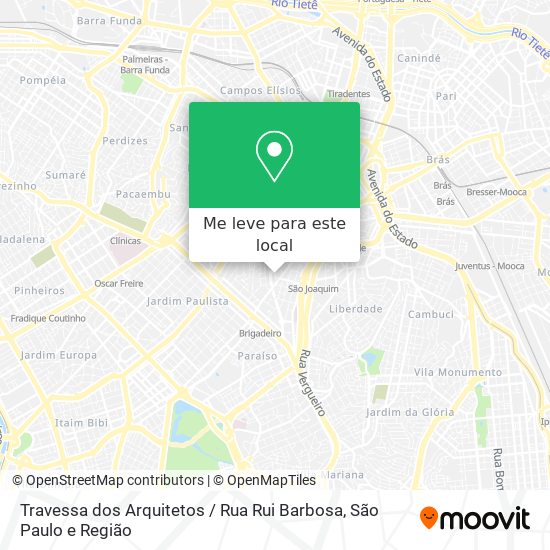 Travessa dos Arquitetos / Rua Rui Barbosa mapa