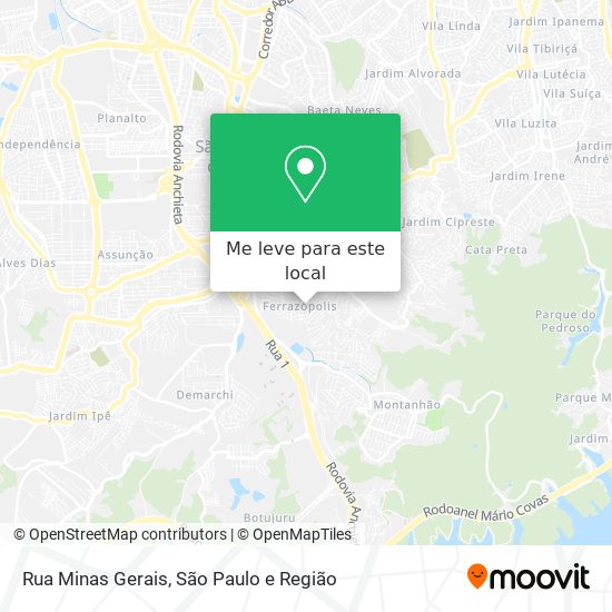 Rua Minas Gerais mapa