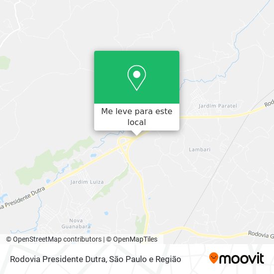 Rodovia Presidente Dutra mapa